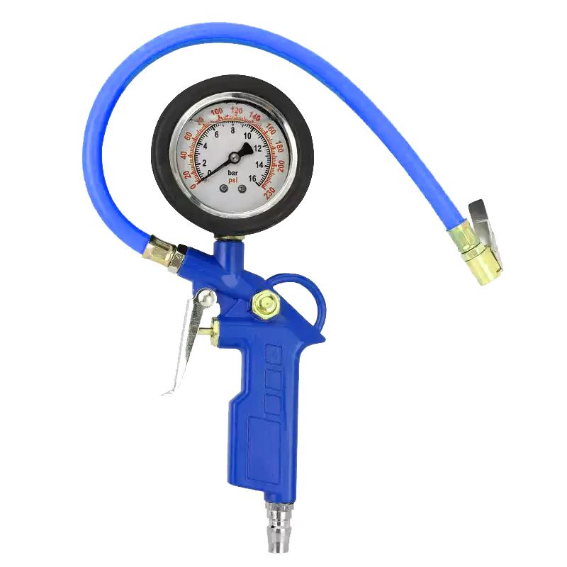  Đầu vòi Bơm oto -xe máy - đồng đo áp suất lốp Loại có dầu 