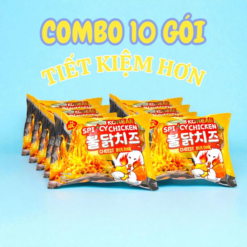 Combo 10 Gói Mì ABC Vị Gà Cay Phô Mai 80gram