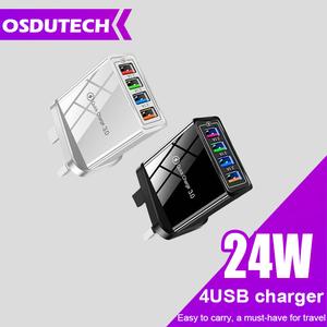 QC 3.0 USB Hub Wall Charger 3.5A Power Adapter UK Plug 4USB-3.1A LED fast light charger【PitayaShop】