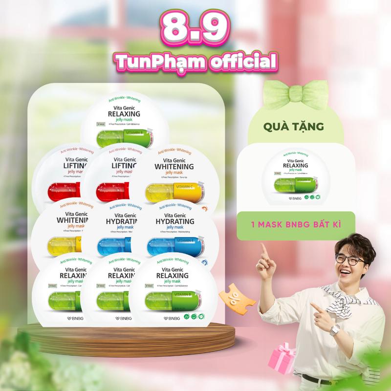 [Tun Phạm x minie] Combo 10 Mặt Nạ BNBG Mix Hỗ trợ Dưỡng Da Vita Genic Jelly Mask (Tặng thêm 1 miếng bất kỳ)
