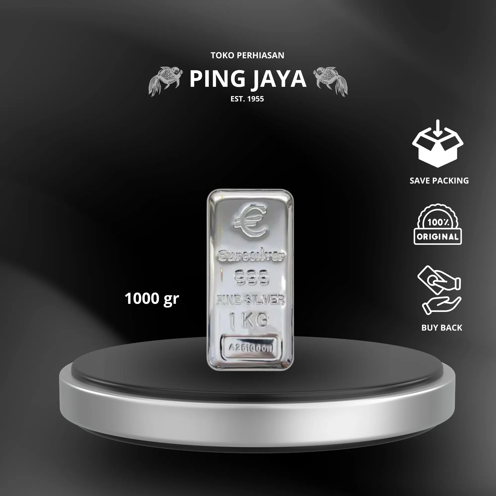 PERAK MURNI - EURO SILVER - LOGAM MULIA PERAK 1000 Gram Casting