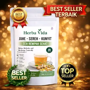 TEH KUNYIT, JAHE & SERAI/Minuman Sehat Alami 100% Herbal, Anti Masuk Angin, Golden Health Herbal -   Minuman Teh Celup Instan isi 20 Tea Bag
