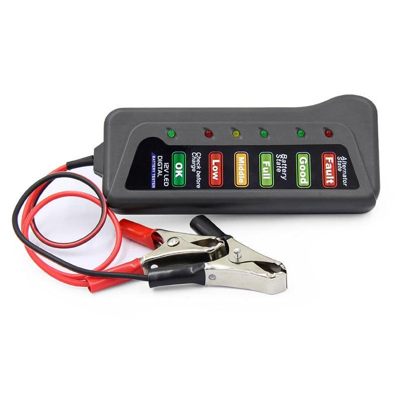 Product Introduction of Mini 12V Car Battery Tester 6 LED Lights Display Auto Car Diagnostic Tool Car Battery Alternator for Cars Vehicle Motorcycle 18