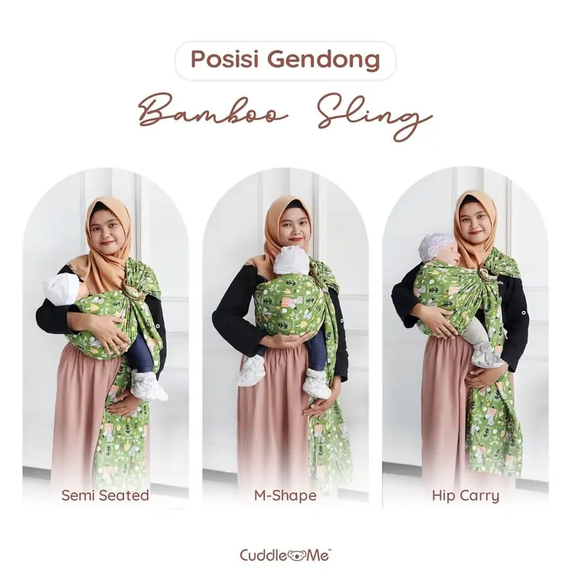 Bamboo Sling Cuddleme Gendongan Samping Bayi Baru Lahir Balita Gendong 2