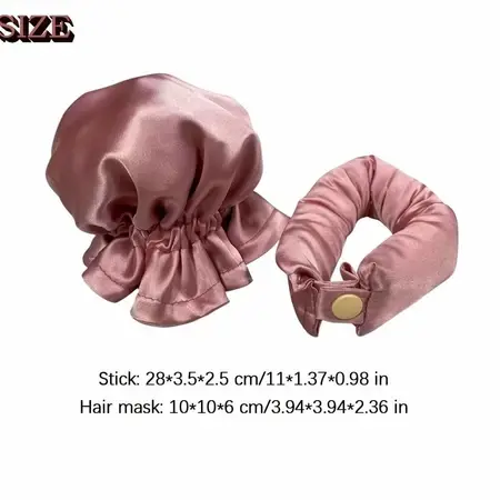 1 Set （2pcs）Heatless Hair Curler Hair Rollers Silk Satin Rod Wave Alat Pengeriting Rambut Tanpa Panas Heatless Curl Hair Curler 5