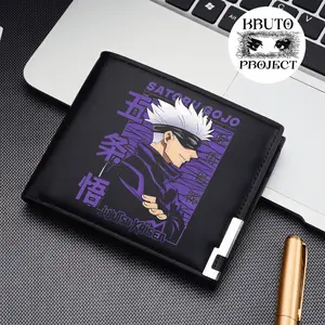 Dompet Pria Lipat Import Leather PU dengan Desain Grafis Keren Dompet Anak & Pria Dompet wallet Motif JUJUTSU KAISEN  Kulit Kartu