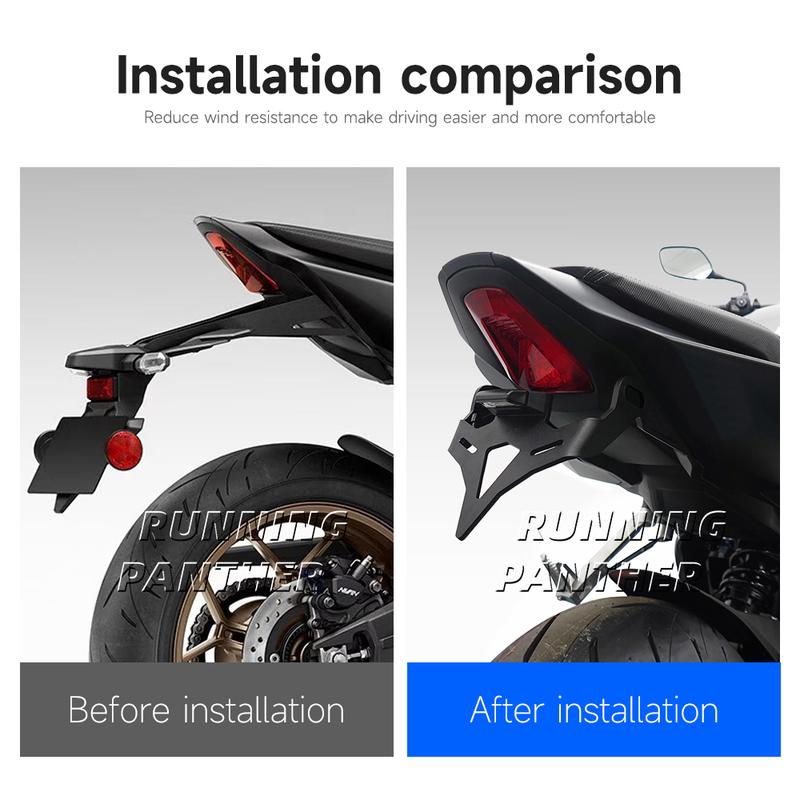 Product Introduction of For Honda CB 650 R CB 650R CB650R 2024-UP Motorcycle Rear Short Tail Stock Tidy License Plate Holder Tailstock Bracket LED Light 3