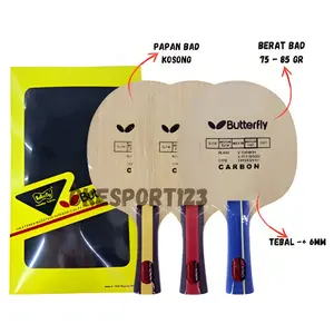 BAD PINGPONG KAYU BUTTERFLY YELLOW / BET TENIS MEJA KAYU BUTTERFLY YELLOW