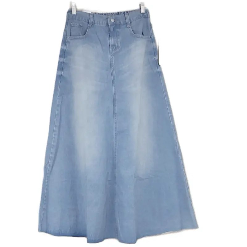 Rok jeans Flare  mayung Non stretch pinggang karet 7914