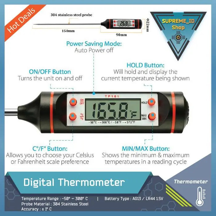 PROMO Digital Cooking Dapur Food Thermometer Termometer Temperature TP101 ZC156