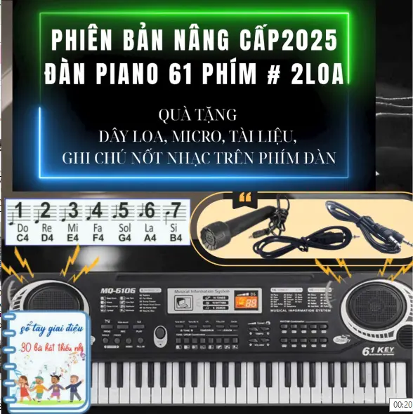 ĐÀN PIANO 61 PHÍM 2 LOA PHIÊN BẢN MỚI DÀNH CHO CÁC CON HỌC ĐÀN GIÚP TĂNG KHẢ NĂNG GHI NHỚ VÀ PHÁT TRIỂN TRÍ NÃO 0