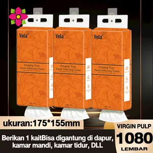 【1 PACK & 3 PACK】Vela Tissue Gantung 3 PLY 1080 Lembar Tisu Tebal Minyak Serbaguna Mobil Wajah Lucu Murah 3240 Lembar 175*155mm Best Seller Tisu Rumah