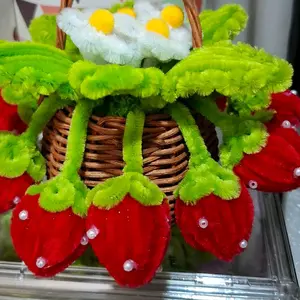 stowberry mini 10 pcs + warna merah full + kawat bulu mercy