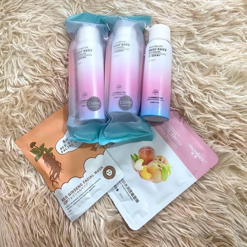 Kem chống nắng xịt body trắng da Maycreate, Chai xịt chống nắng trắng da 150ml