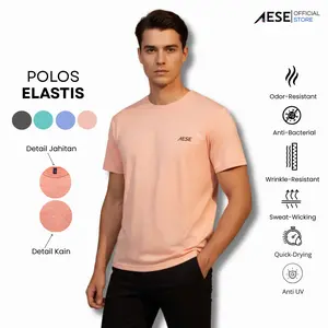 (AESE) Kaos Pria Oversize Lengan Pendek Bahan Polyester Premium 6022 Antibakteri Adem Cepat Kering Anti Kusut
