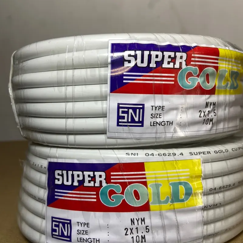 Kabel  2X1.5 Panjang 15 YARD High Quality / Kabel Berkualitas & Kabel Super gold SNI 10 Meter