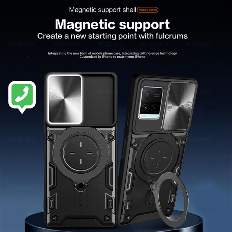 Product Introduction of Shockproof Armor Phone Case For VIVO Y21 Y21s Y21t Y21g Y21a Y21e Y33s Y32 Y33t T1x Holder Casing Camera Protection Sliding Hard Back Cover New Design V2111  V2110  V2135  V2152  V2109  V2158A  V2143 3