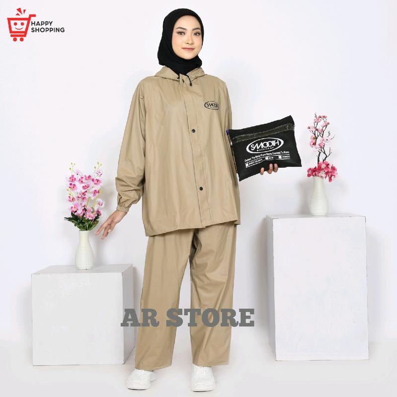 Jas Hujan Original Stelan Baju Celana Pri&Wamita Bahan PVC O,25 BesQualiti moca 1