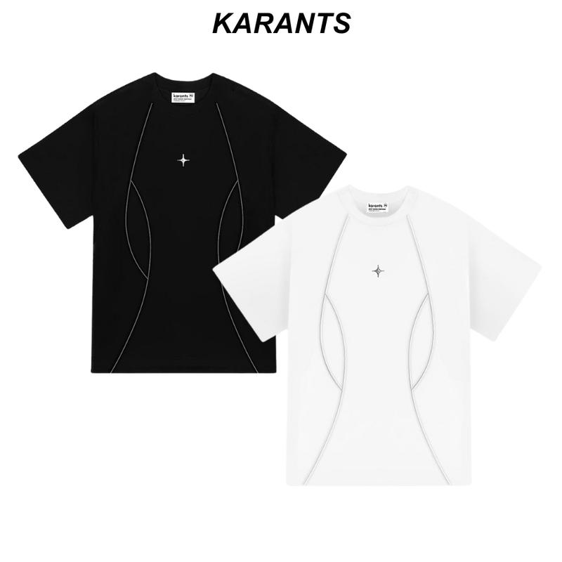 Áo Thun Viền Phản Quang Karants Logo Chữ Thập Kim Loại Form Oversize Nam Nữ Unisex Local Brand Hot Trend 2025 - KR205