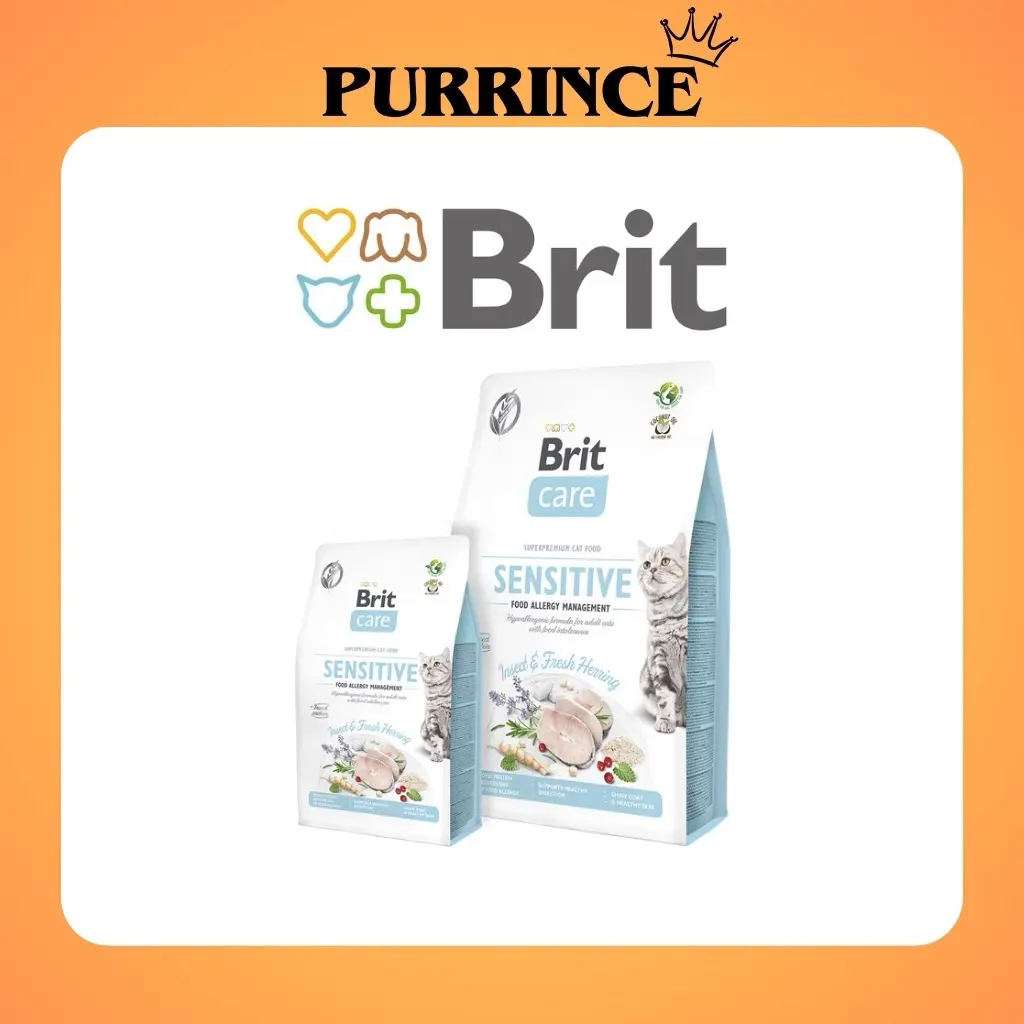 Brit Care Cat Grain-Free Sensitive Insect & Fresh Herring Dry Cat Food 2kg & 7kg