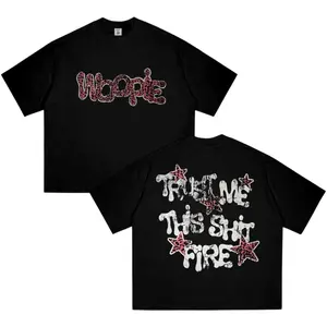 Boxy Fit Oversize Pria Wanita Woopie Project Hitam Katun Combed 20s 200gsm Baju Vintage Skena Sablon Kaos Distro Cowok