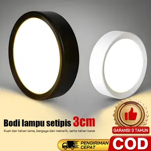 Lampu Plafon LED Tipis 220V 7W/12W/15W Putih Hitam  3 Warna （3000k-6000k）Hias Rumah LED Energi