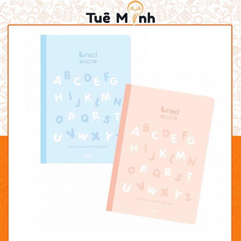 Vở kẻ ngang Lined KLONG B5 120 trang 58GSM MS 816 Sổ kẻ ngang nét đứt may gáy in hình chữ cái giấy trắng