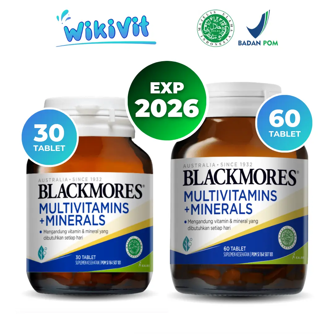 BLACKMORES Multivitamins + Minerals 30 / 60 Tablet - HALAL BPOM Kalbe / BLACKMORES Multivitamin & Mineral / Vitamin Daya Tahan Tubuh
