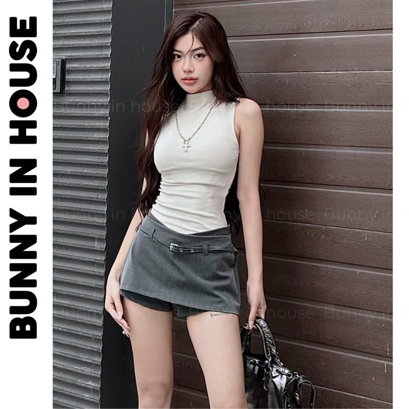 Quần Váy Ngắn Cạp Trễ BUNNY IN HOUSE V01 Vạt Chéo Kèm Đai Thắt Lưng (VÁY NGẮN LƯU Ý XEM THÔNG SỐ)