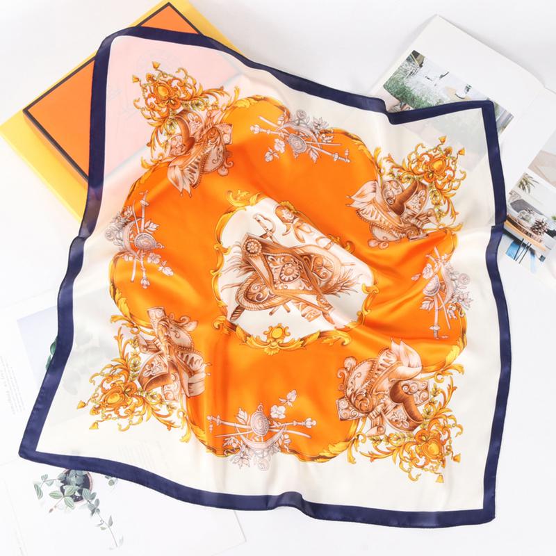 Product Introduction of Khăn Quàng Cổ Vuông In Họa Tiết, Chất Liệu Lụa Mô Phỏng, 27,55 "x 27,55", Khăn Quàng Cổ Cho Nữ, Phụ Kiện Thời Trang Đa Chức Năng, Khăn Quàng Tóc, 1 Chiếc, WJ1026-273 15