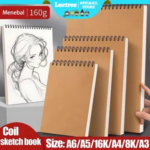 【Luctree】Sketchbook A6/A5/16K/A4/8K/A3 Aesthetic Buku Gambar Vertikal Jilid Spiral 30 Lembar/60 Halaman