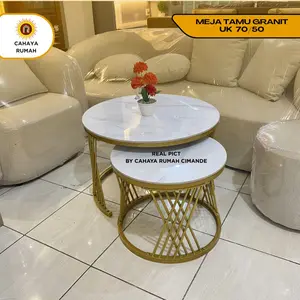 Cahaya Rumah Cimande - Meja Tamu Granit Bulat - Bulat - Meja Ruang Tamu - Meja Minimalis