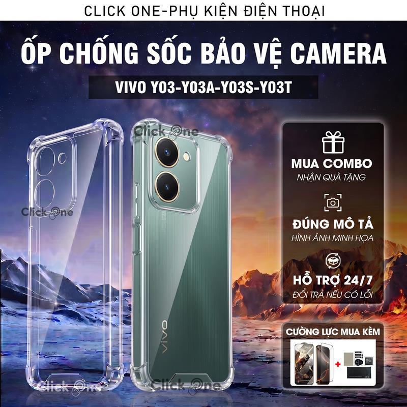 Ốp lưng dành cho Vivo Y03 / Y03A / Y03S / Y03T dẻo trong chống sốc 4 cạnh, TPU…