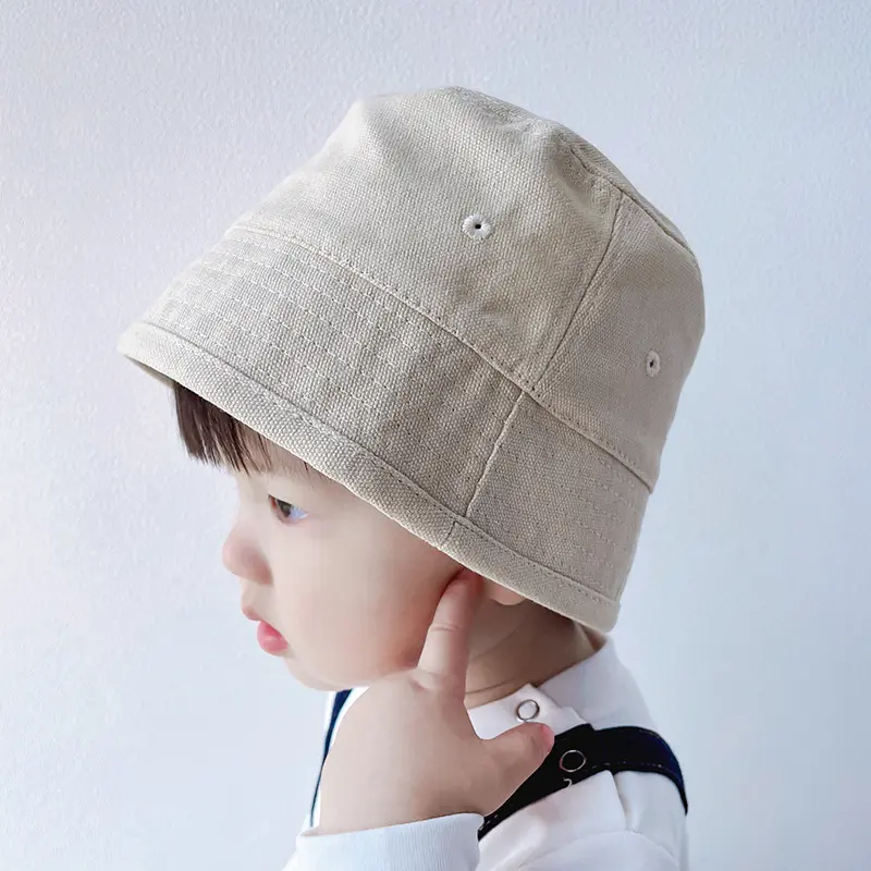 Mũ Bucket Trẻ Em Bé Thiết Kế Đơn Giản, Màu Trơn Làm Bằng Bông, Mũ Ngư Dân, Thích Hợp Cho Trẻ Mới Biết Đi, Phong Cách Mùa Xuân Và Mùa Hè, Cho Bé Trai Và Bé Gái, Mũ Chống Nắng Panama 2