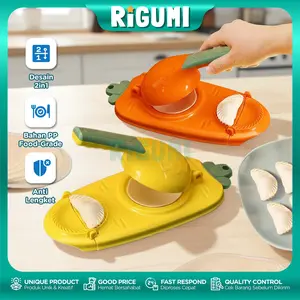 Cetakan Press Kulit Pangsit 2 In 1 Alat Pembuat Pastel Dumpling Plastik Praktis Anti Lengket Multifungsi Kitchenware