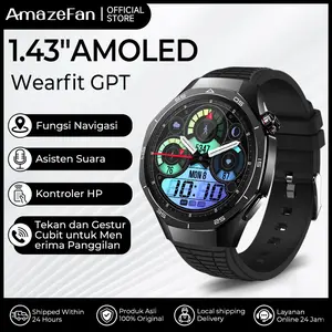 AmazeFan ABVO 50 GT Smartwatch AMOLED 1.43” Jam Pintar Elegan, Fitness Tracker, Heart Rate Multi-Fungsi Original 100% Bergaransi