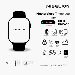 [New] WISELION Smartwatch W69 Bluetooth jam tangan digital Wanita Anti Air Layar AMOLED