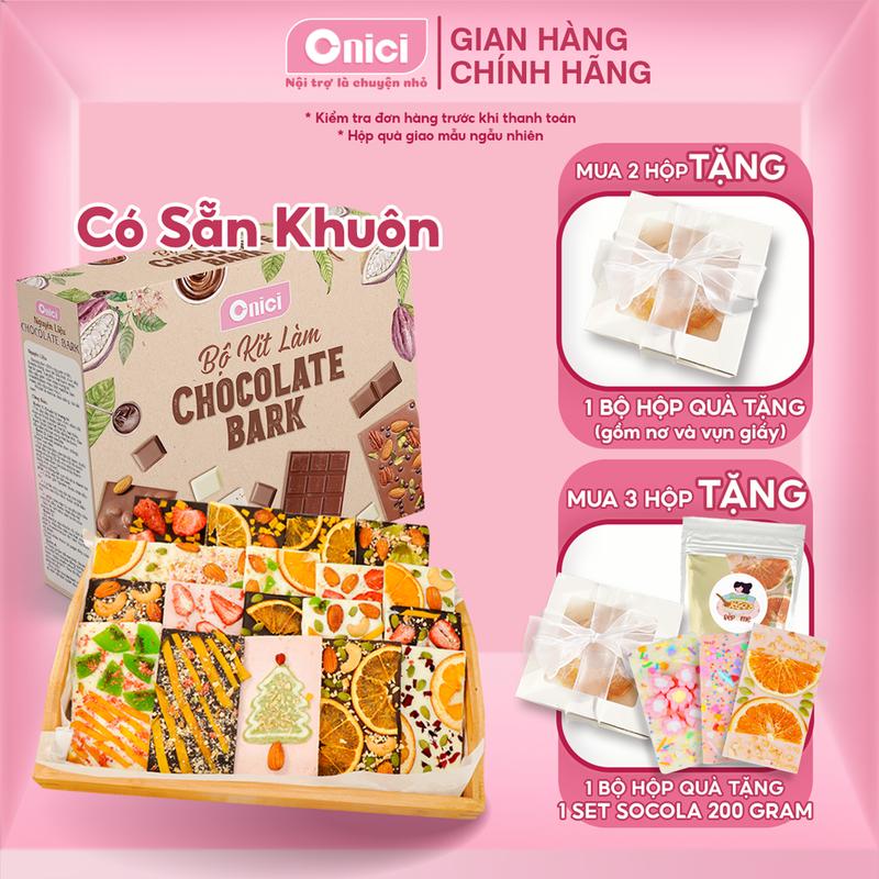  Bộ Kit làm Chocolate Bark 120 viên Bếp Của Mẹ ONICI gồm 14 nguyên liệu - kèm Công Thức - Sô Cô La Socola Ăn Vặt 