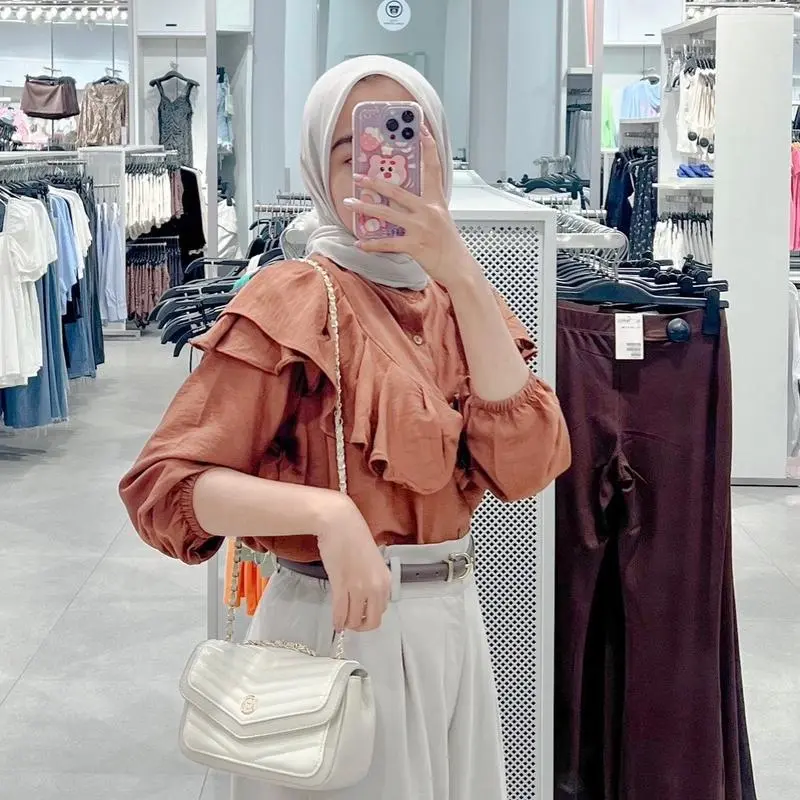 RAFELLA BLOUSE KEKINIAN POLO LINEN PREMIUM KEMEJA WANITA TERBARU 2