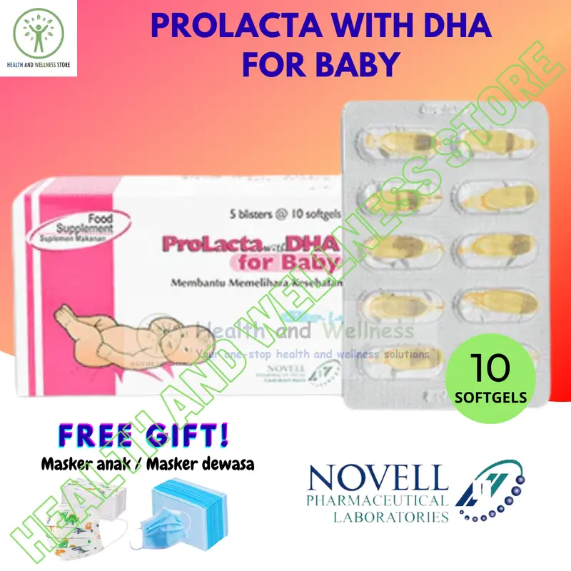 PROLACTA WITH DHA FOR BABY 50 SOFTGELS 5 BLISTER x 10 SOFTGELS OMEGA 3 BAYI 0