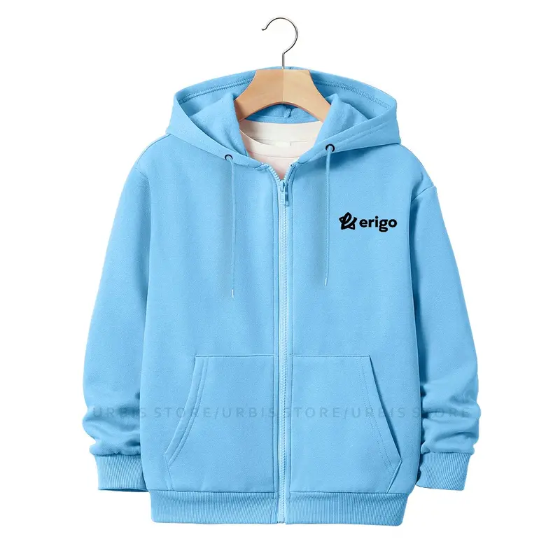 Jaket Sweater Hoodie Zipper Anak Laki-Laki Perempuan Usia 3-13 Tahun Motif Sablon ERIGO Bintang Bahan Fleece Tebal Premium 3