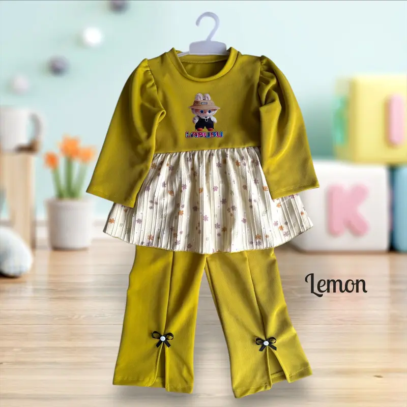 Setelan Anak Perempuan Motif Celana Cutbray-inara 2