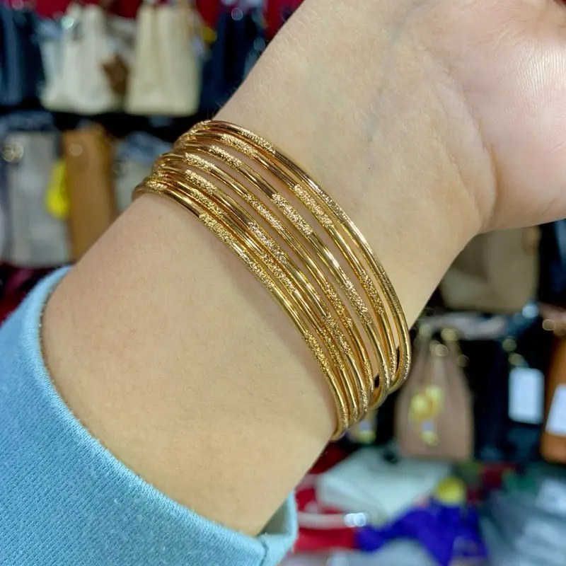 Benika Accesories - Gelang Tangan Keroncong Xp Set 7 Motif Ukir Kaca Dove Bahan Tembaga Logam Stainless Aman Harian Rekomendasi Keroncong Daily Harian Pakai Perhiasan Permata Bracelets Kulit 5