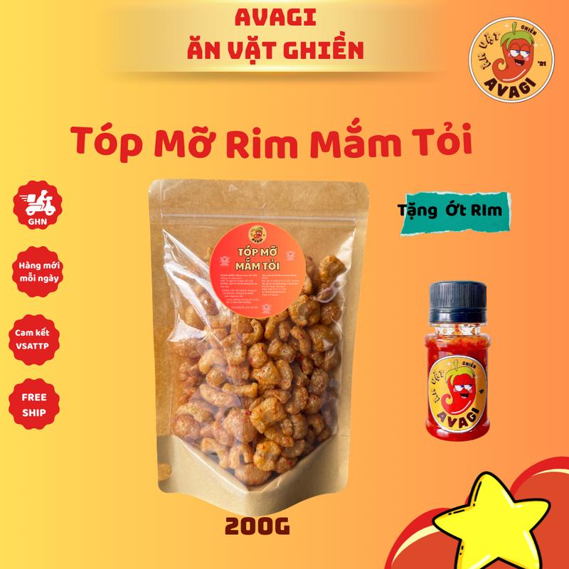 Tóp mỡ Rim Mắm Tỏi Thơm SIêu Giòn AVAGI TẶNG ỚT RIM - ĐỒ ĂN VẶT SNACKS Food Thức Ăn