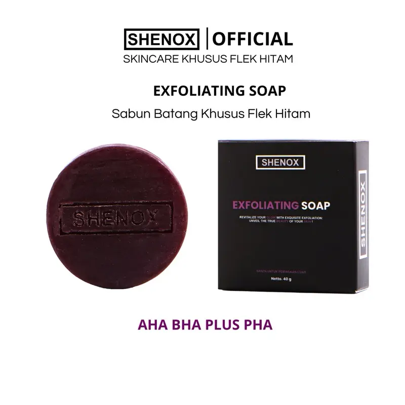 Shenox Skincare Sabun Exfoliating Soap Resmi BPOM Sabun Flek Hitam Exfoliasi Dark Spot Bekas Jerawat Melasma