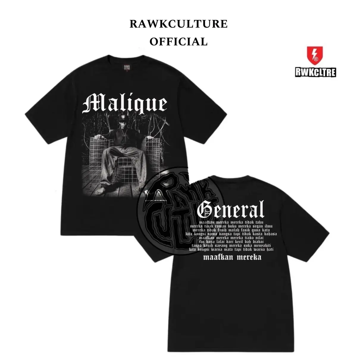 TSHIRT MALIQUE MR GENERAL OVERSIZE CUTTING (BOOTLEG ) fans for fans 100% COTTON 200GSM HIGH COLLAR MATERIAL CASUAL STREETWEAR UNISEX LELAKI DAN PEREMPUAN
