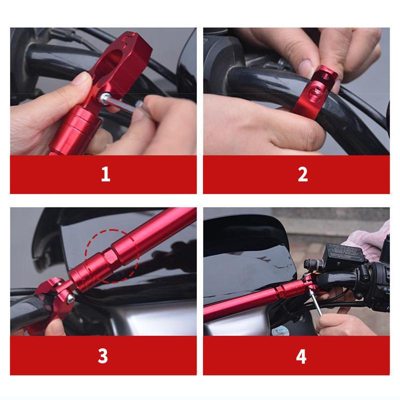 Product Introduction of Thickened and thickened motorcycle balance bar universal reinforcement 22-25mm modified aluminum alloy adjustable mobile navigation crossbar reinforced balance handle crossbar motorcycle crossbar balance beam 5