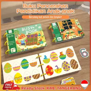 Buku Aktivitas Bayi Busy Book Dan Velcro TK Quiet Book Lucu Reused Baby Soft Book