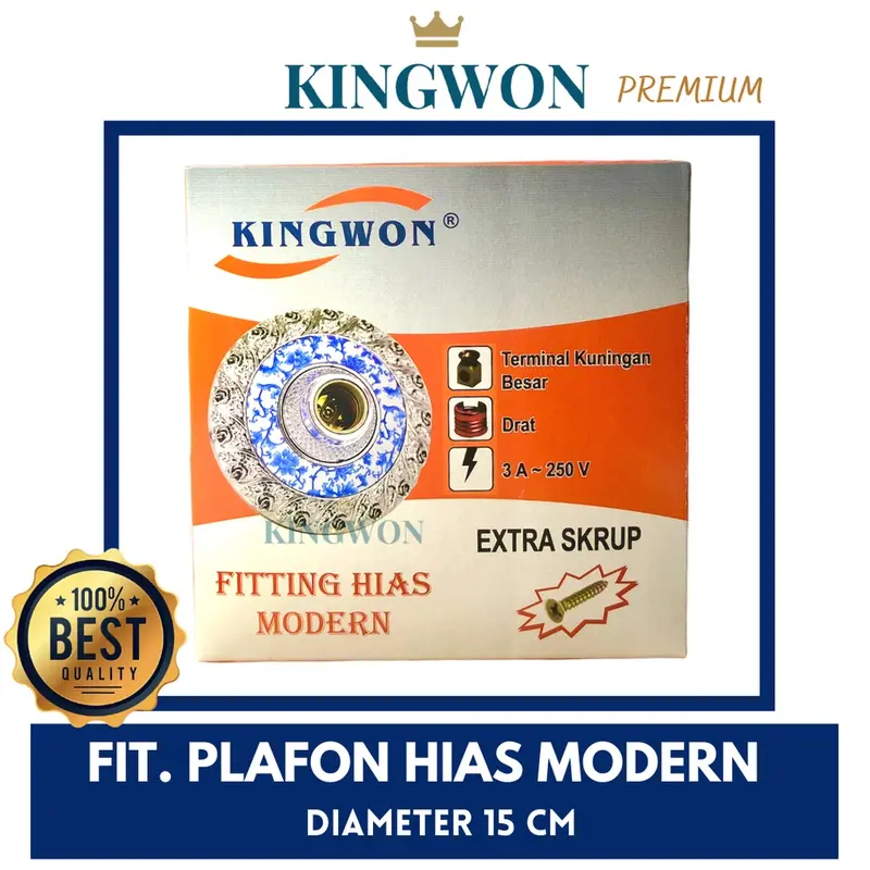 FITTING LAMPU PLAFON HIAS ORNAMEN / FITTING PLAFON / LAMPU PLAFON / TEMPAT LAMPU PLAFON KINGWON E27 2