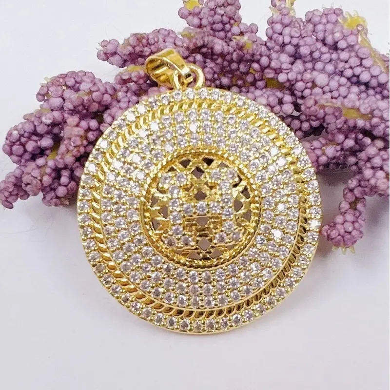 Liontin Wanita Model H Full Mata Mewah Tanpa Kalung Aksesoris Emas dan Silver Elegan